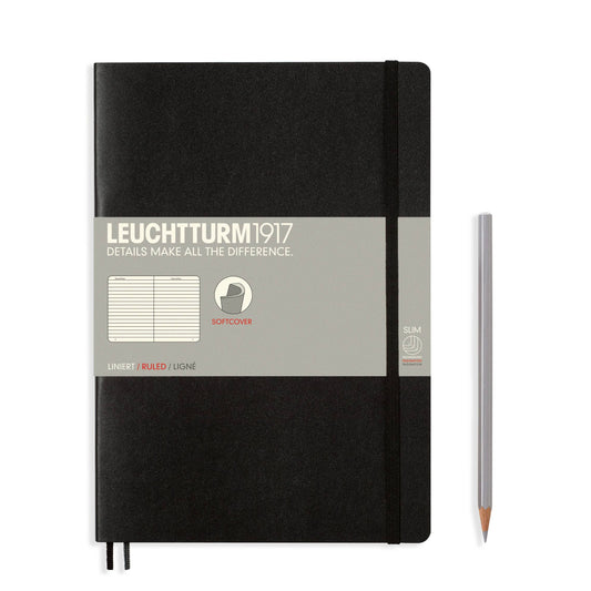 Notebooks - Composition (B5): Black / Softcover / Ruled