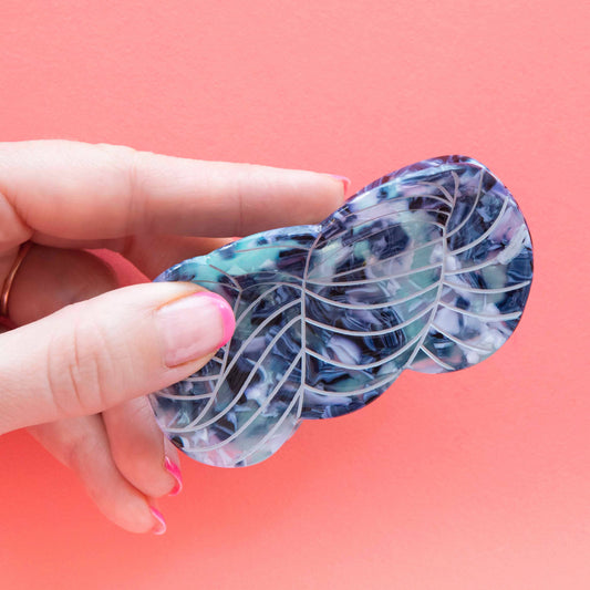 Blue Yarn Skein Hair Claw Clip