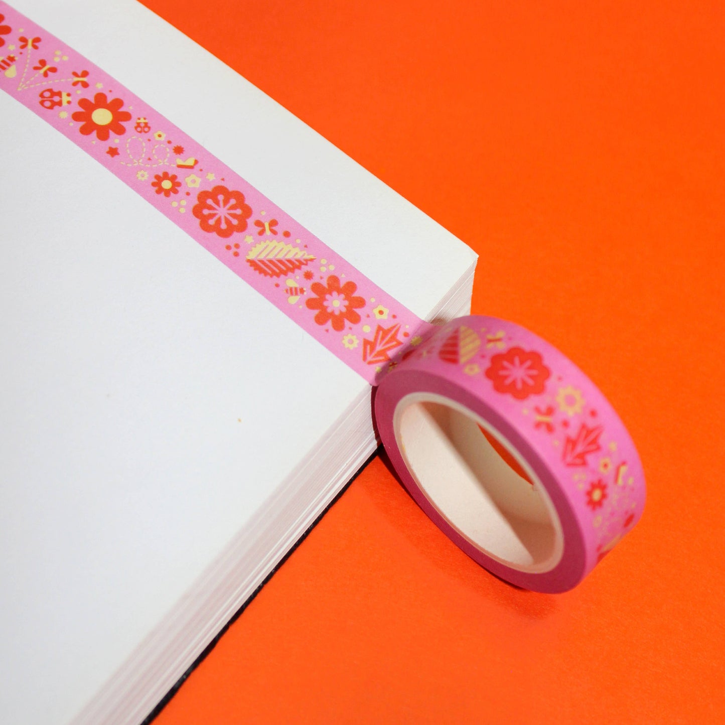 "Flower Garden (Pink)" Cute Floral Stationery Washi Tape