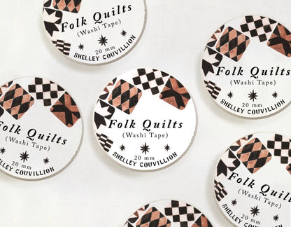 Folk Quilts Neutral Quilt Star Washi Tape – 8 pointed star