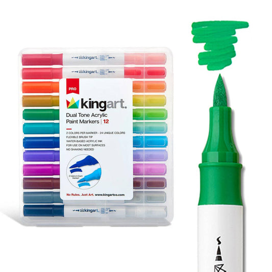 PRO Dual Tone® Acrylic Paint Markers - 12 Pens, 24 Colors