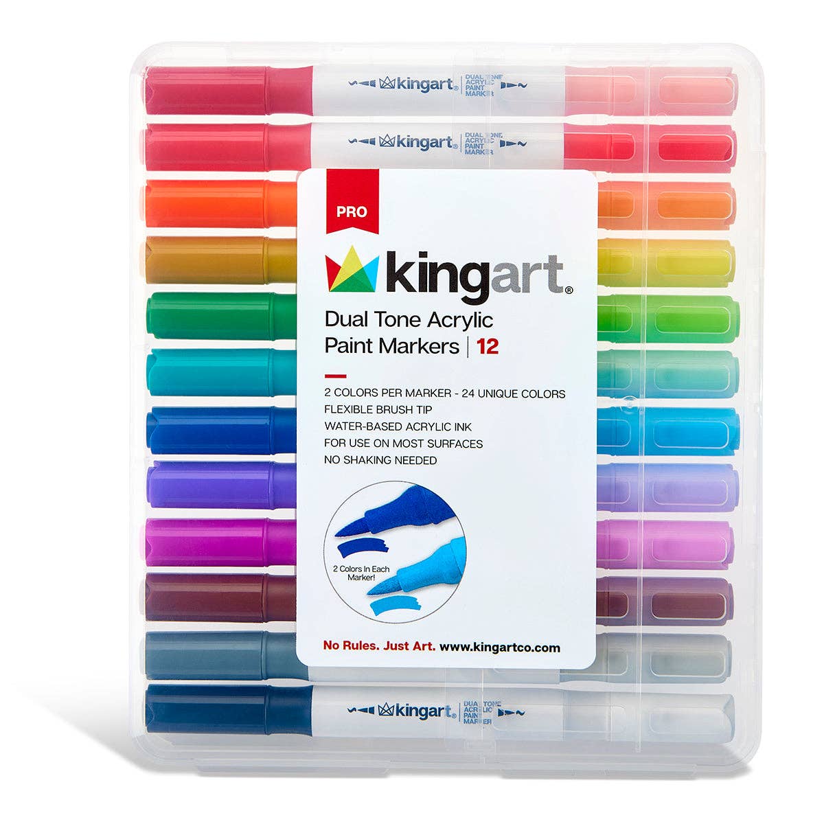 PRO Dual Tone® Acrylic Paint Markers - 12 Pens, 24 Colors