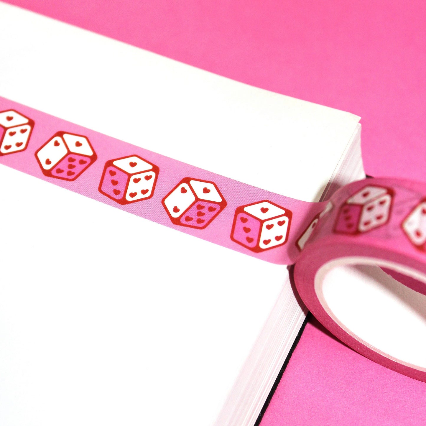 "Lucky Babe" Kitschy Retro Heart Dice Washi Tape (15mm/10m)