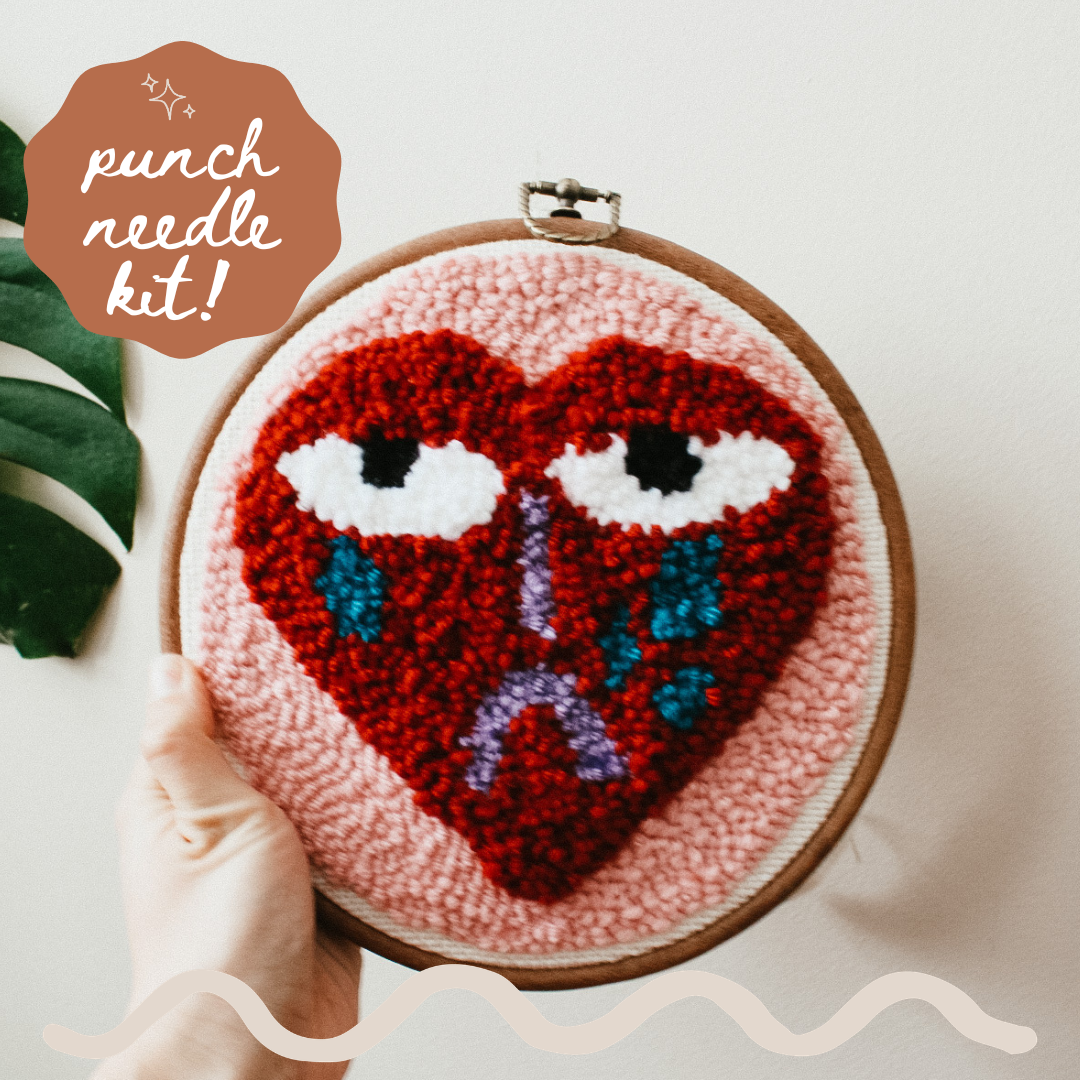 Crying Heart Beginner DIY Punch Needle Kit