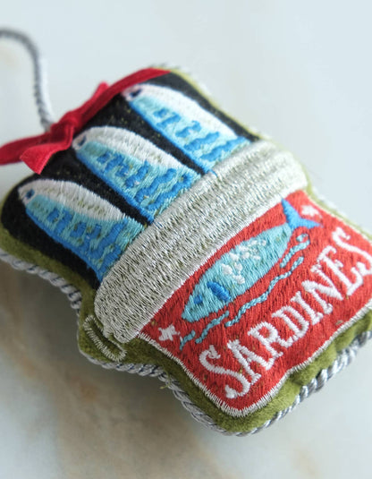 Velvet Embroidered Ornament | Sardine Tin