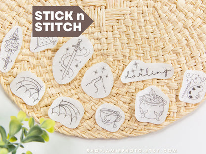 Romantasy Book Lover Embroidery Transfers, Stick and Stitch