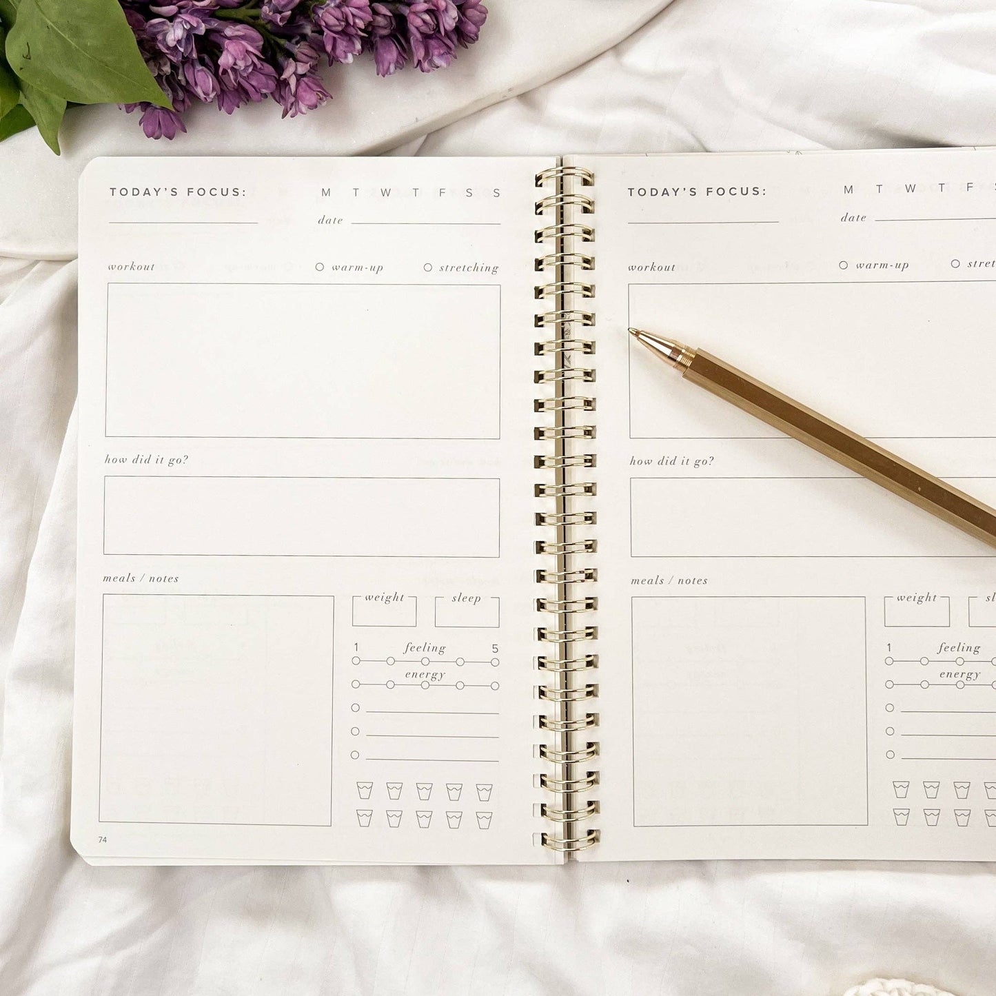 Fit & Well - Exercise Journal: Dusty Blue
