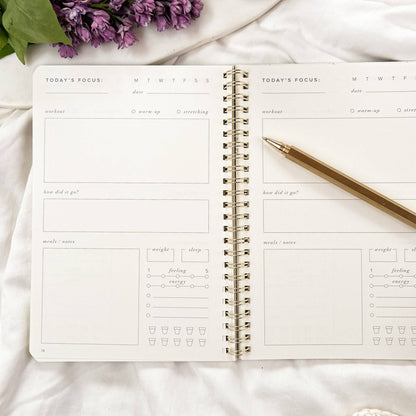 Fit & Well - Exercise Journal: Dusty Blue