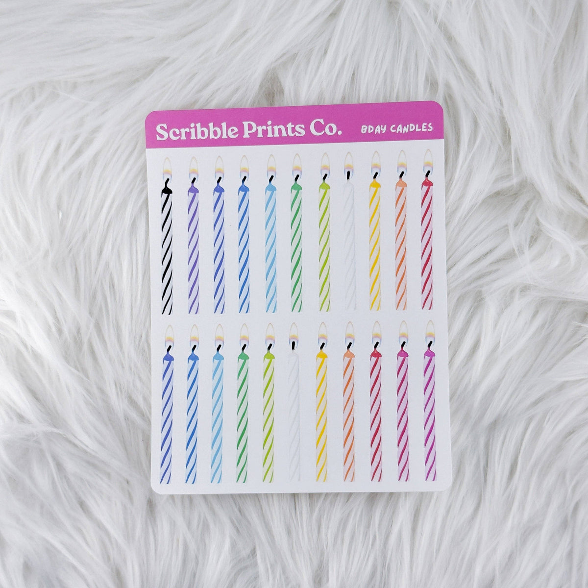 Bday Candles Deco Sticker Sheet