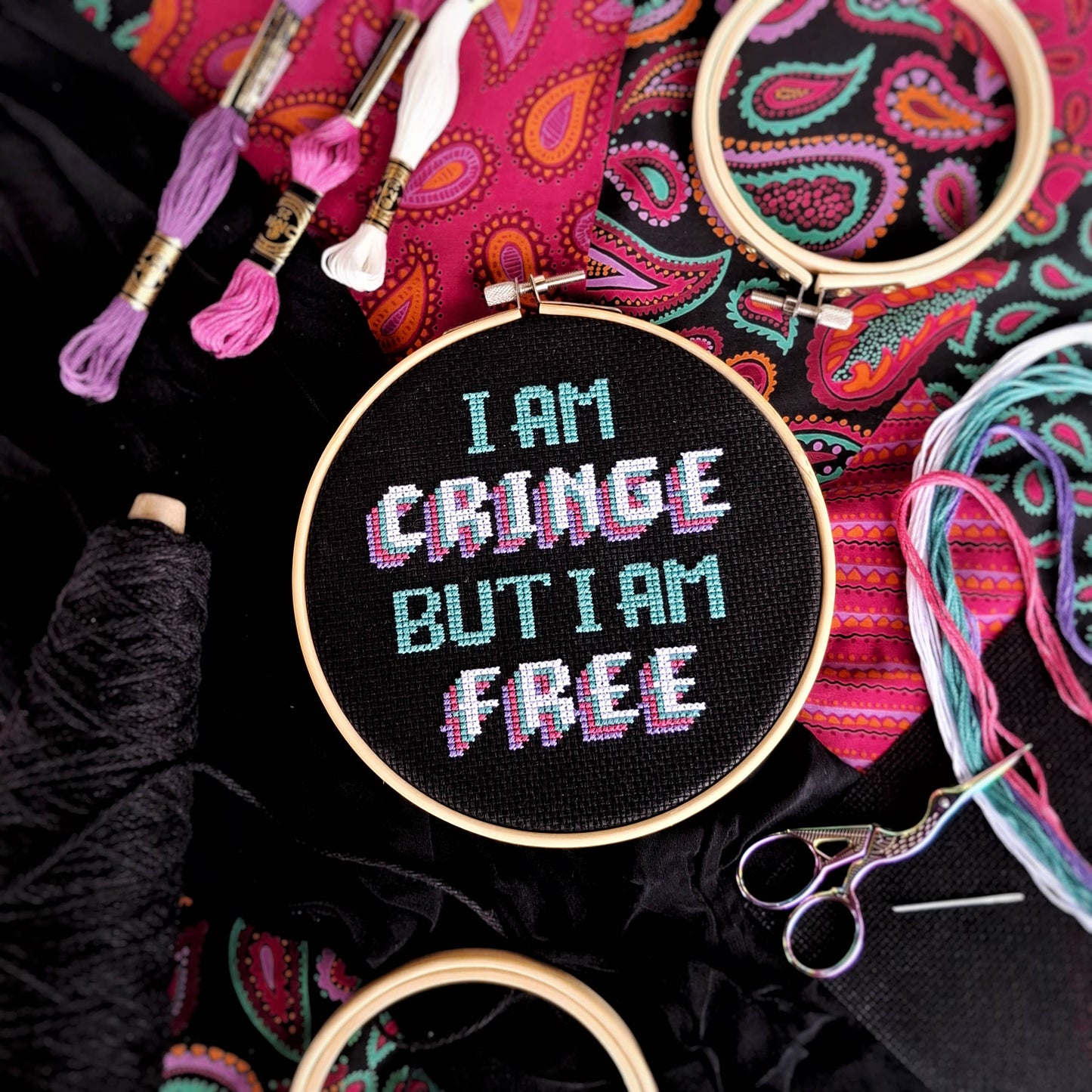 Cringe But Free -  Cross Stitch Kit
