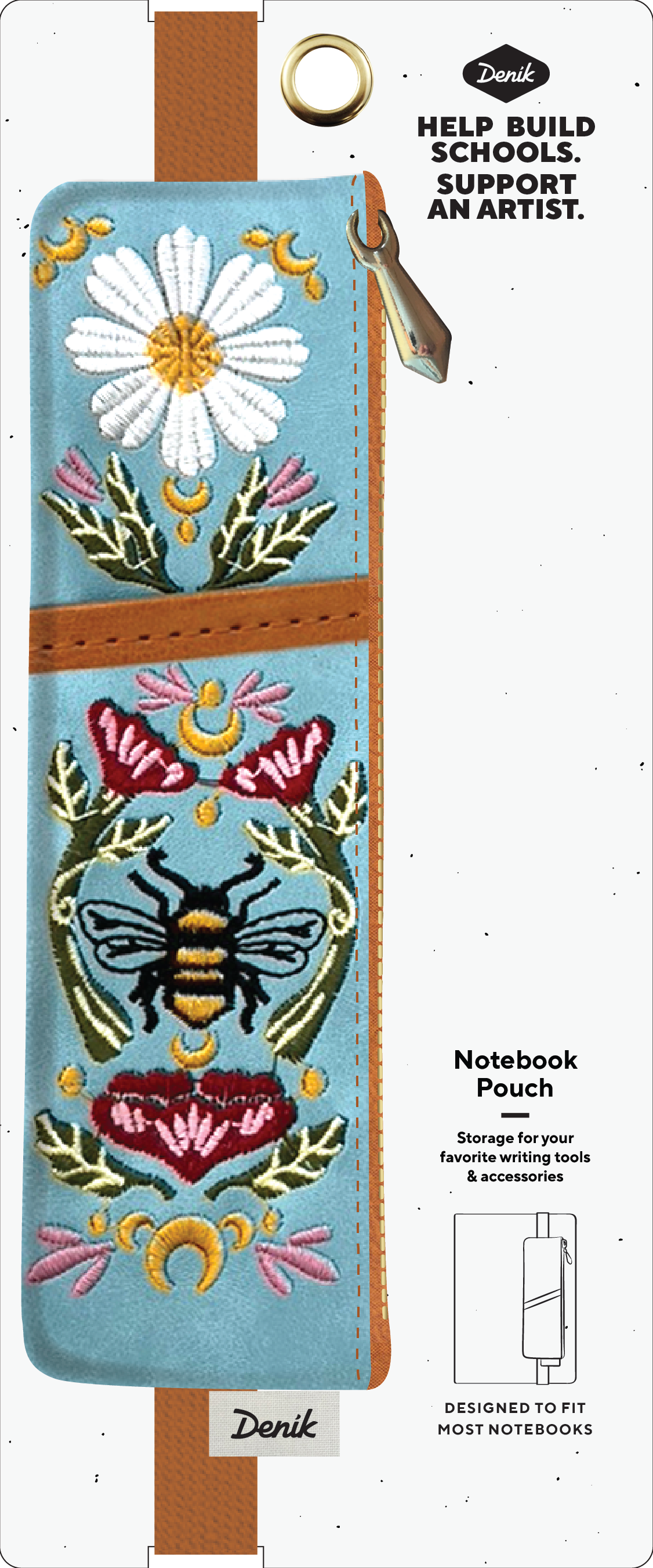 Honeybee Tea Embroidered Notebook Pouch NBPOUCH1782