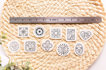 Vintage Stamps Embroidery Stick n Stitch Pack, Patchwork