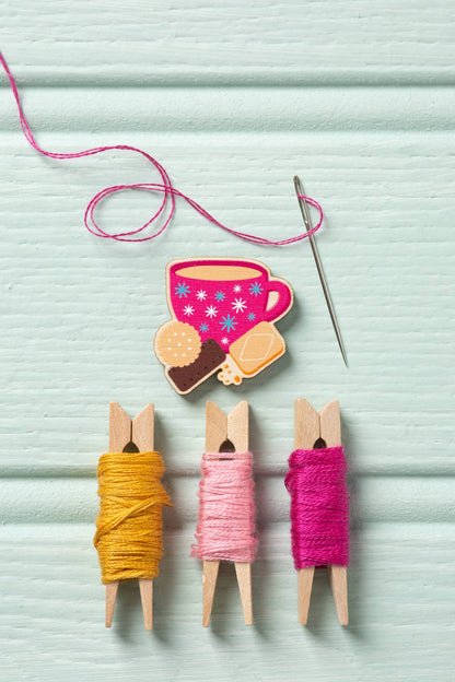 Tea & Biscuits Magnetic Needle Minder | Gift for Crafters