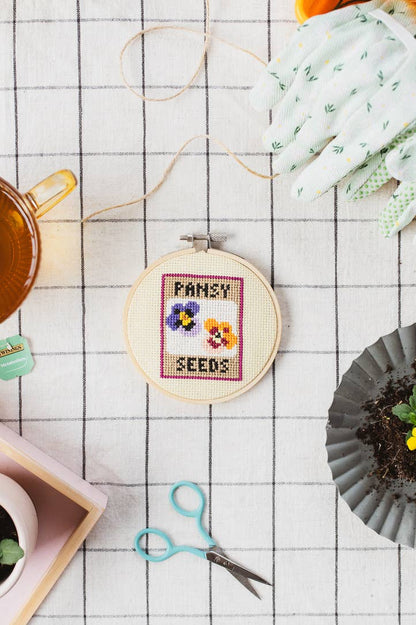 Beginner Pansy Seeds Cross Stitch Kit