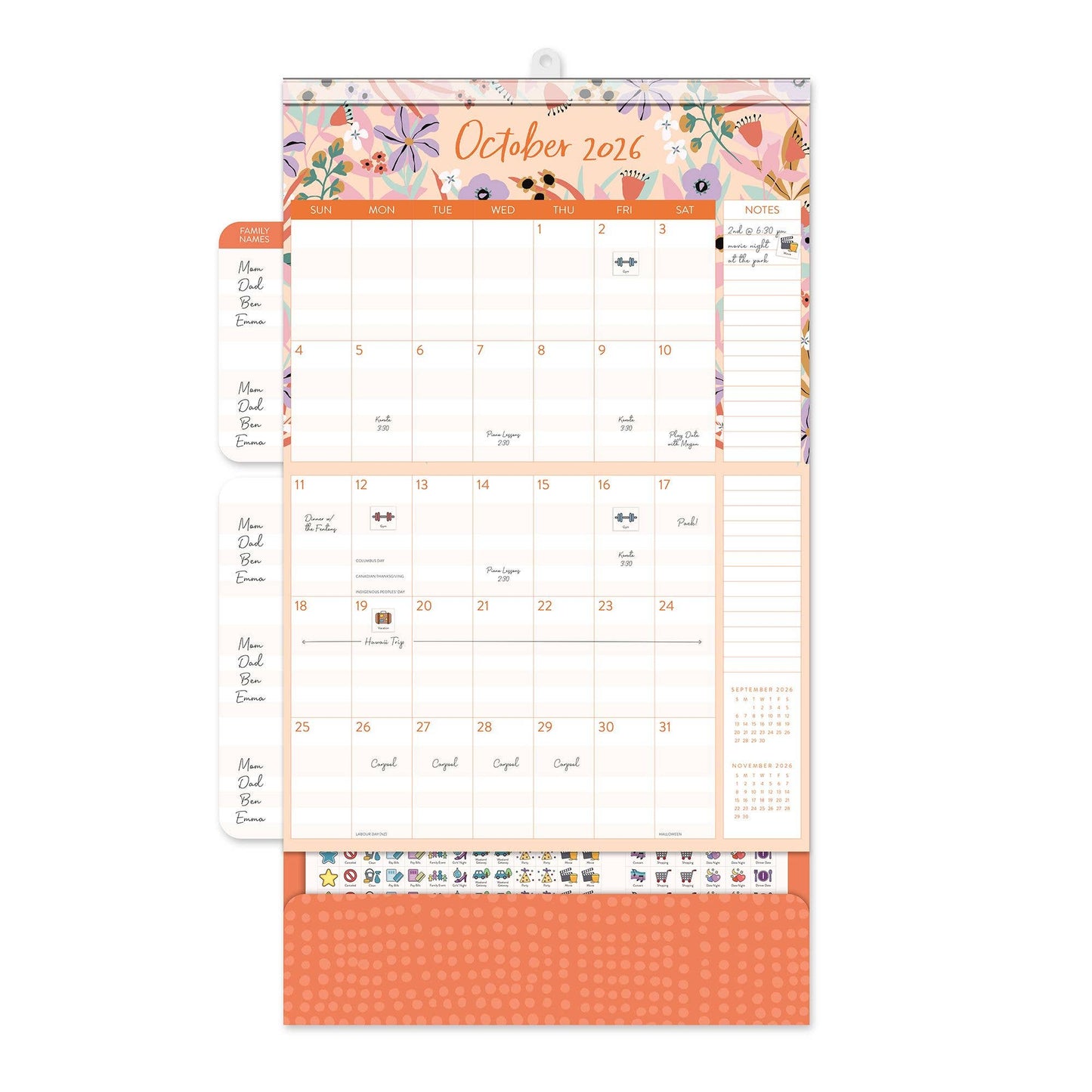2026 Secret Garden DIA Wall Calendar