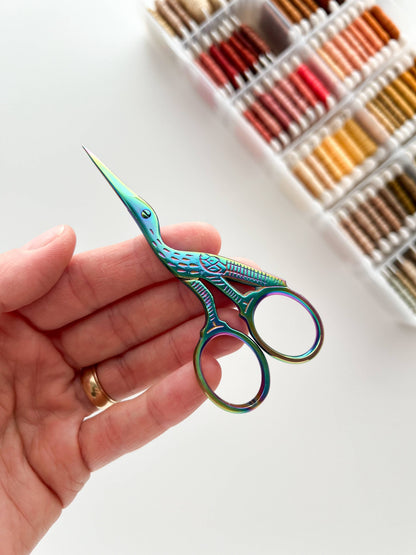 Embroidery stork scissors, small bird scissors