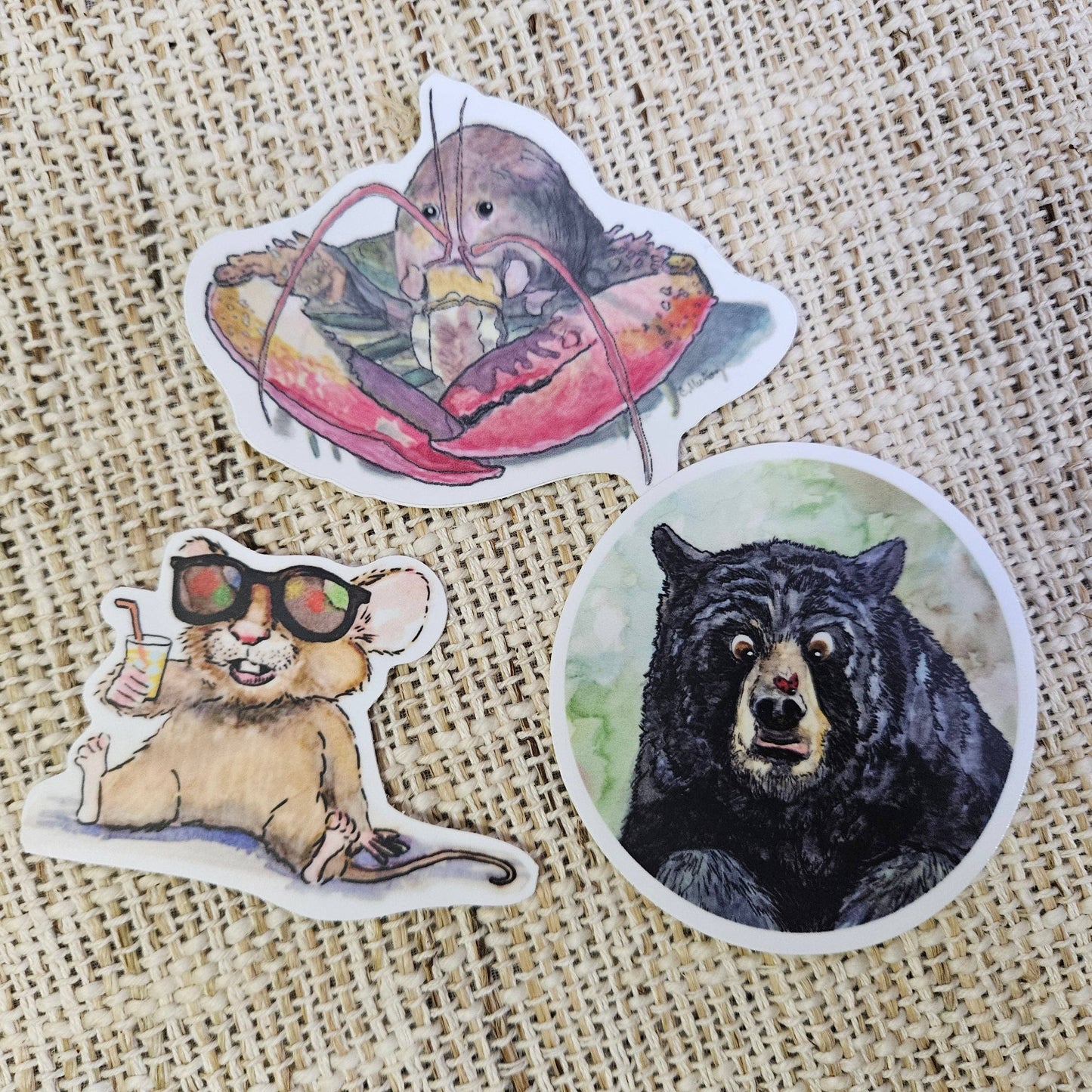 Bear & Ladybug Sticker – 3x3 Inch Waterproof Vinyl Decal