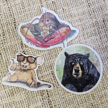 Bear & Ladybug Sticker – 3x3 Inch Waterproof Vinyl Decal