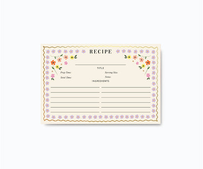 Mosaic Floral Recipe Cards
