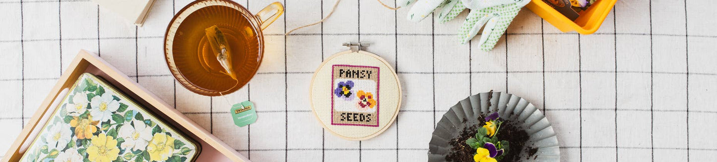 Beginner Pansy Seeds Cross Stitch Kit