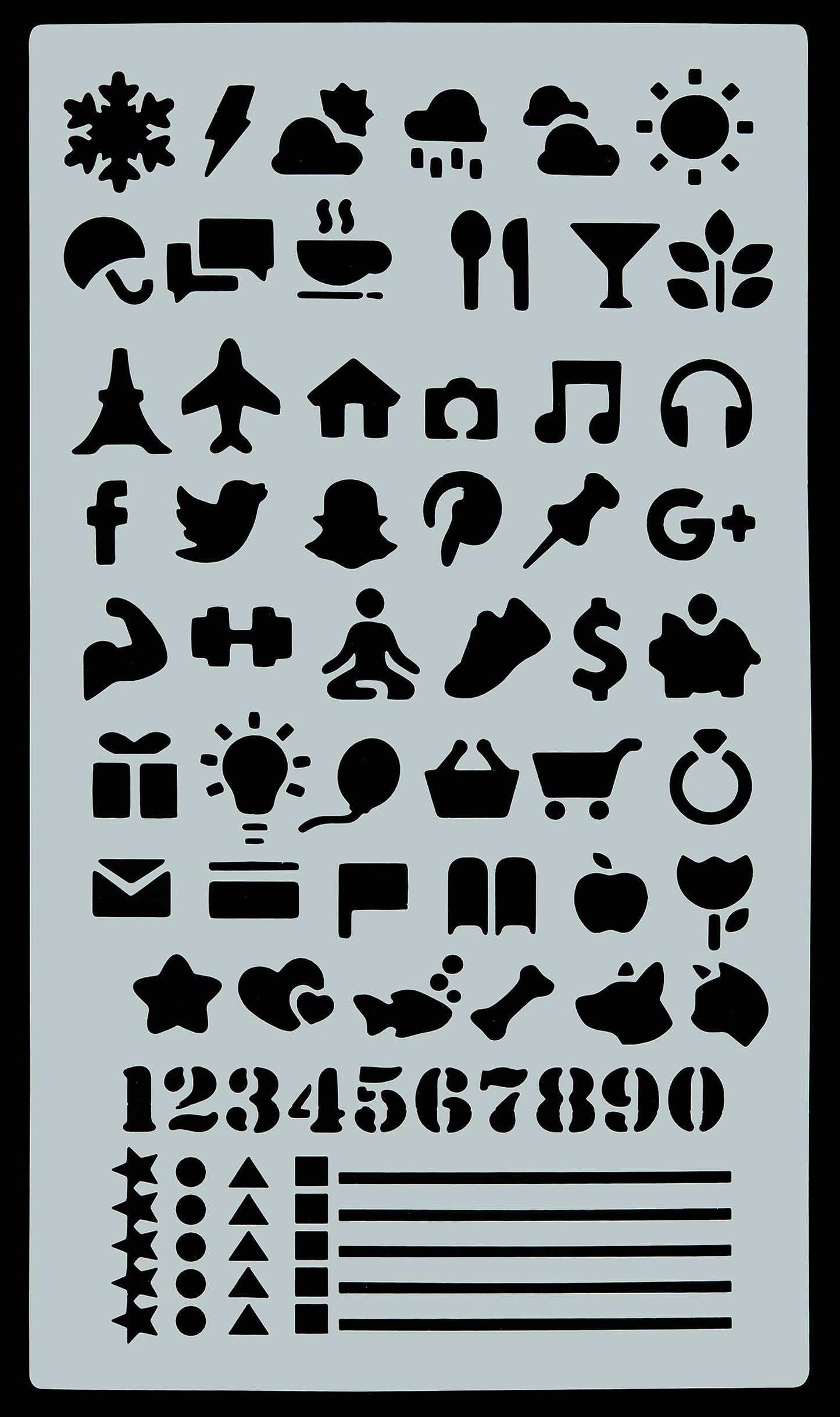 Essentials Dotted Journal Stencil Set,Essentials Dotted Journal Stencil Set