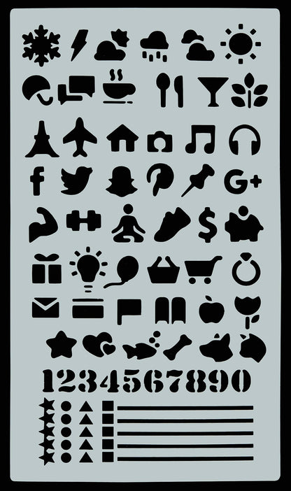 Essentials Dotted Journal Stencil Set,Essentials Dotted Journal Stencil Set