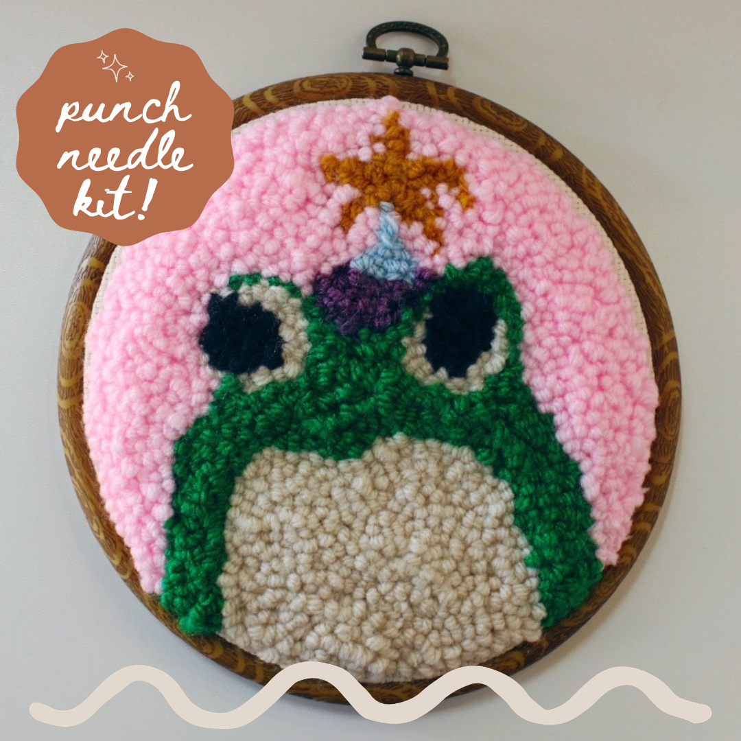 Celebration Frog Beginner DIY Punch Needle Kit