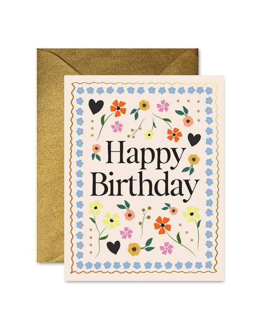 Mosaic Birthday Floral Greeting Card