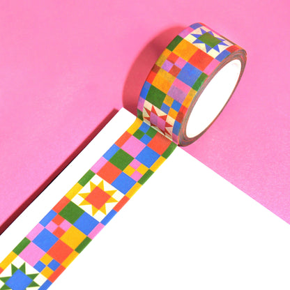 "Heirloomed Stars" Retro Star Quilt Inspired Washi Tape