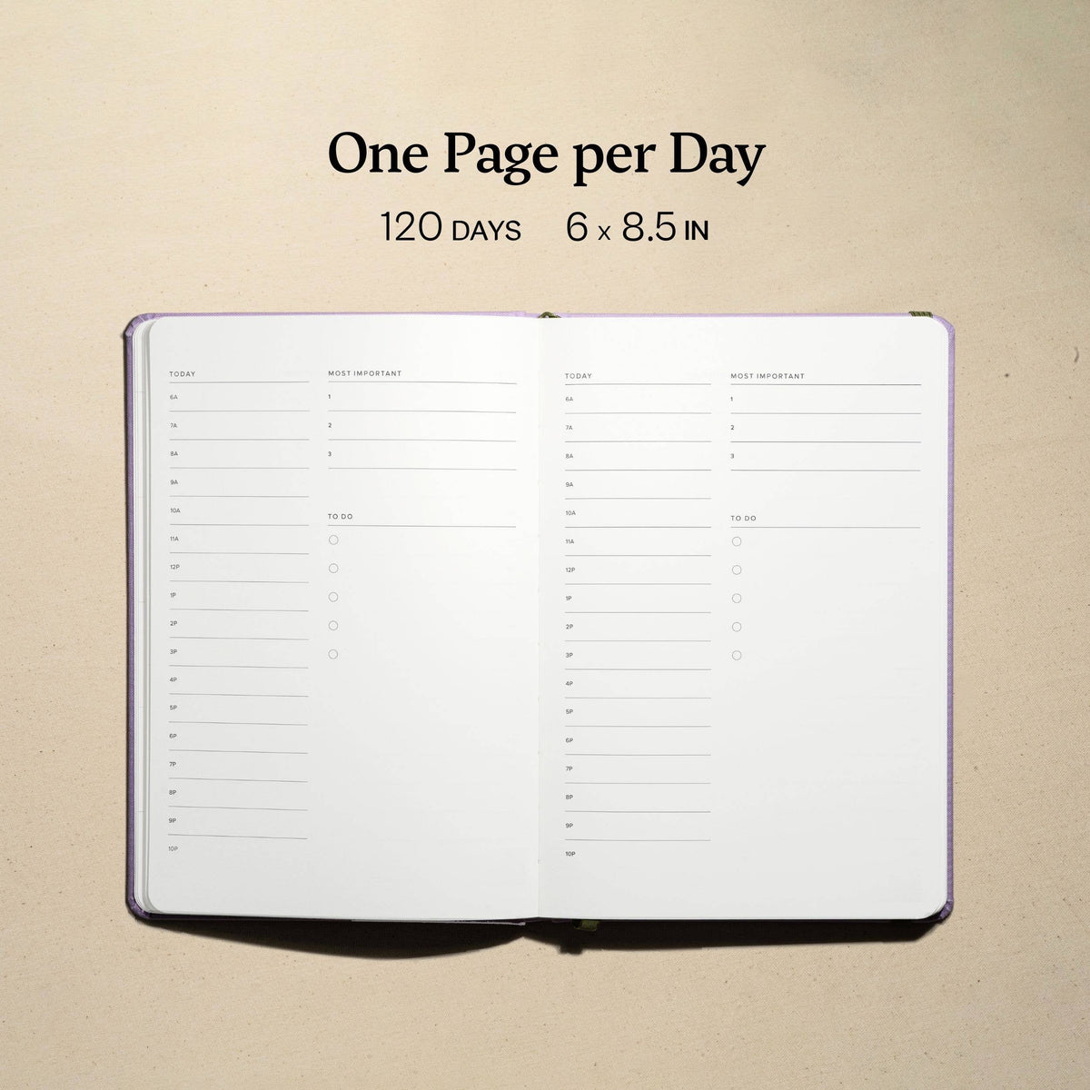 Daily Planner Hardcover - Undated (120 Days)