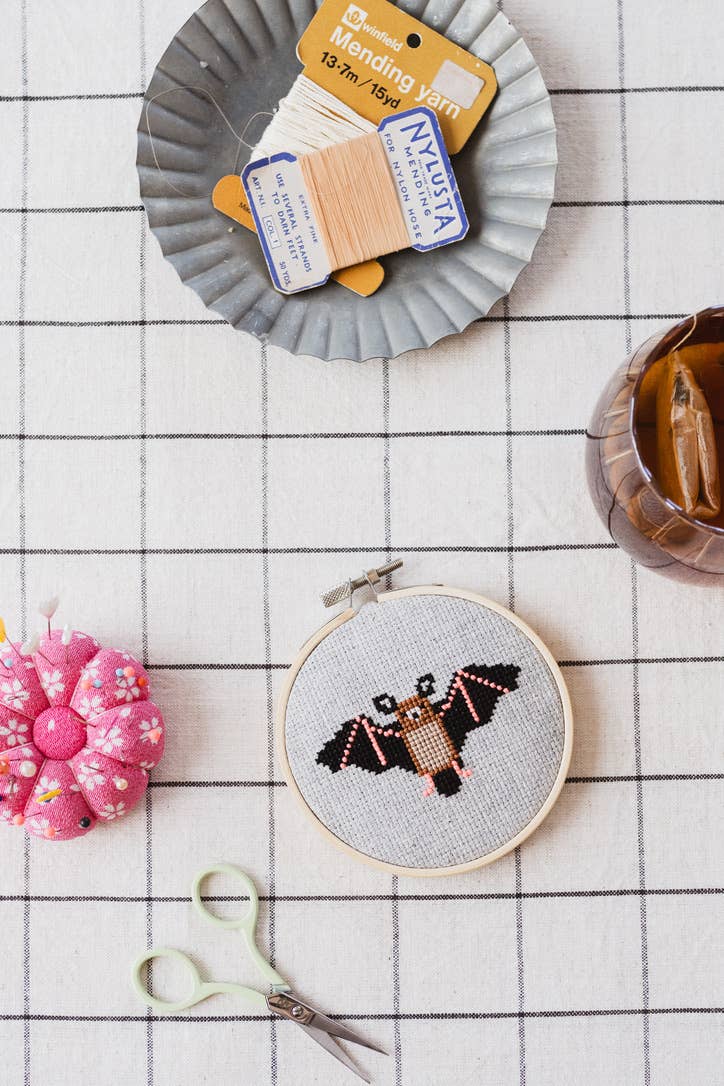 Bat Cross Stitch Kit for Beginners