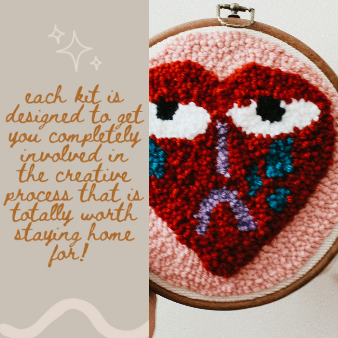 Crying Heart Beginner DIY Punch Needle Kit