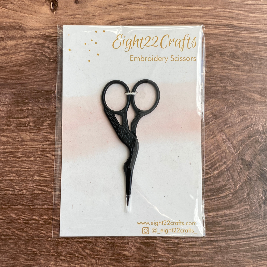 Embroidery Stork Scissors, Small Modern Scissors: Black