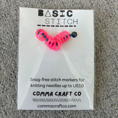 Basic Stitch Set - Neon Snag-Free Silicone Stitch Markers: White