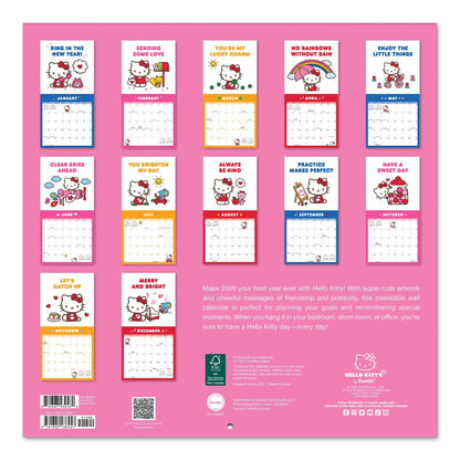 2026 Hello Kitty Playful Pink Calendar 12" x 12" Calendar