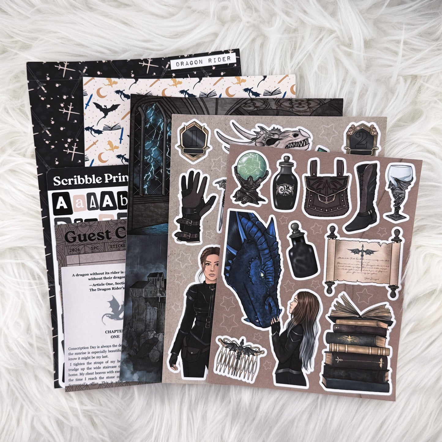 Dragon Rider – Creative Journaling Kit // Matte Junk Journal Stickers