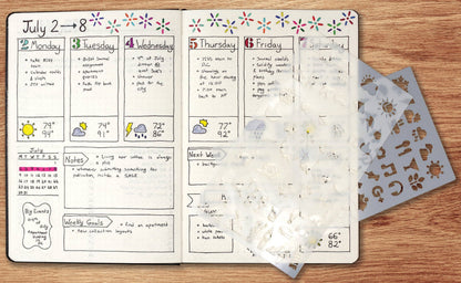 Essentials Dotted Journal Stencil Set,Essentials Dotted Journal Stencil Set
