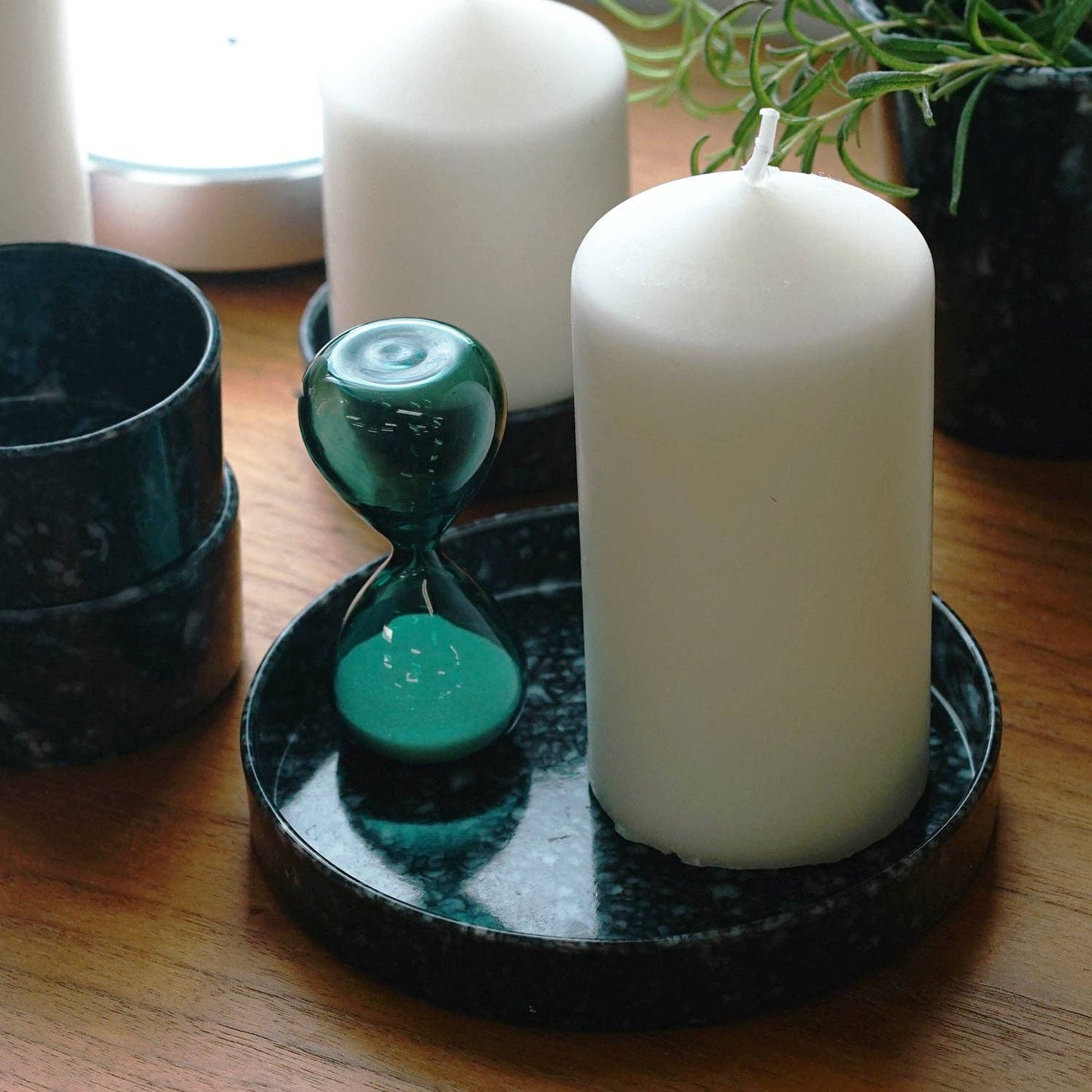 Marble Circle Desk Tray: Black
