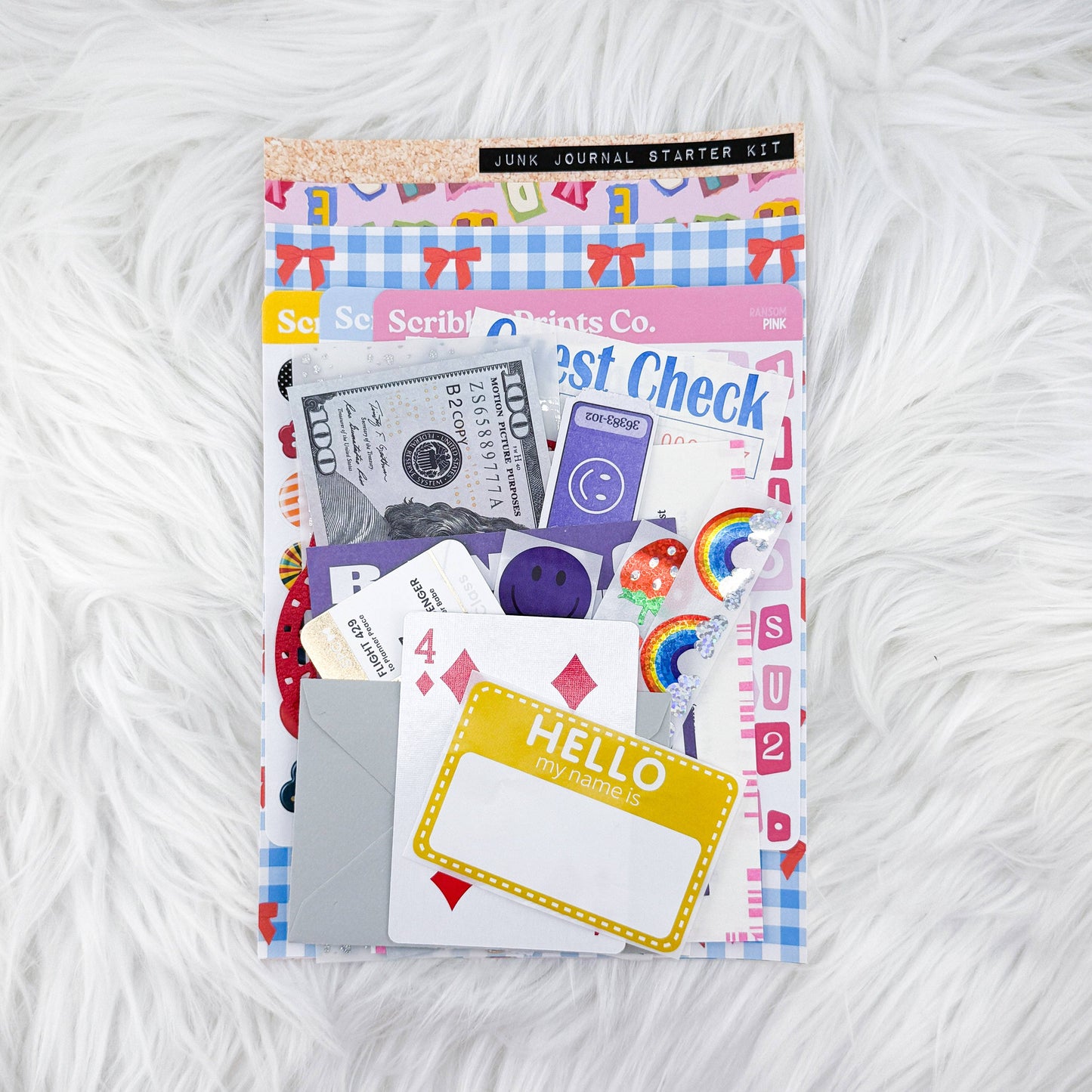 Junk Journal Sticker Starter Kit - Matte Stickers & Ephemera