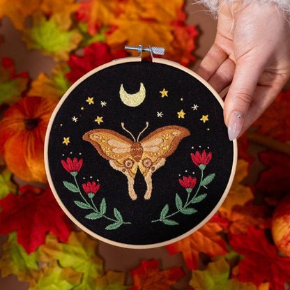 MIDNIGHT MOTH Embroidery Kit
