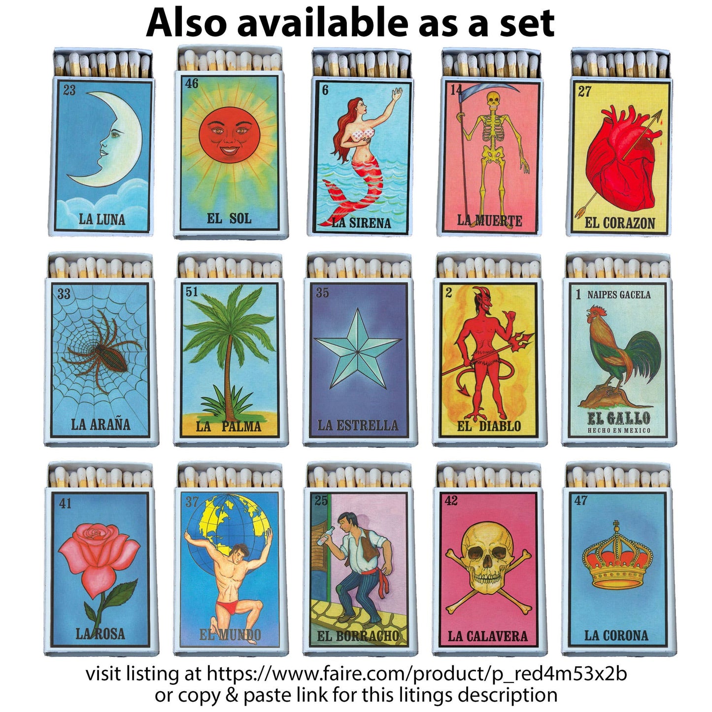 Loteria Luna Matchbox - Candle Acc • Decorative Matches