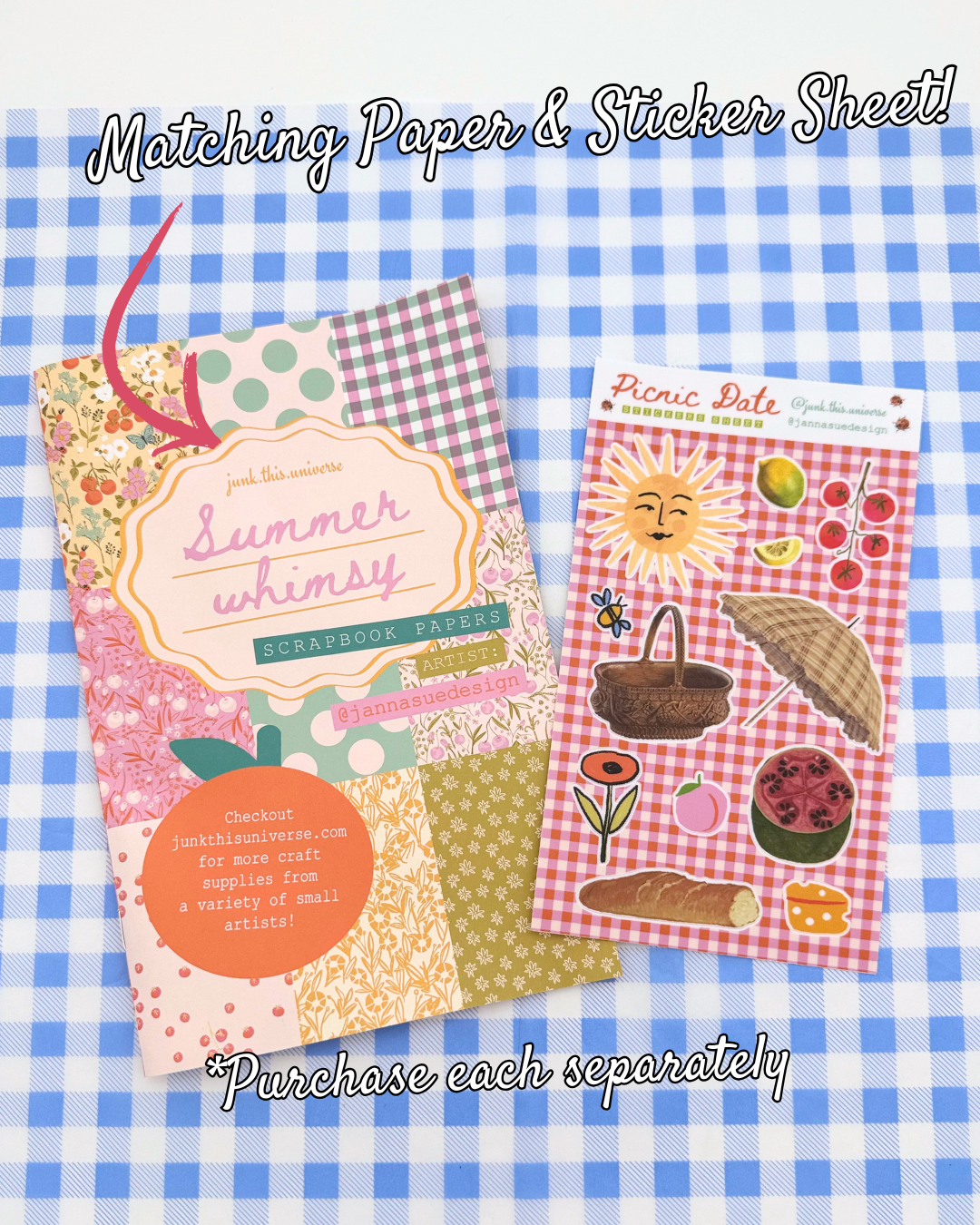 Scrapbook Paper - Whimsy Summer - Tomatoes, Cherries, & Gingham