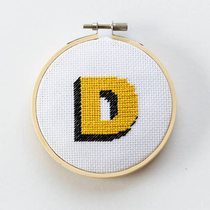 Drop Shadow Monogram Alphabet Cross Stitch Kit: Multi-Colored