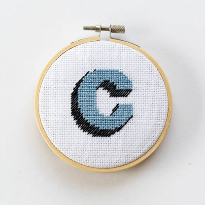 Drop Shadow Monogram Alphabet Cross Stitch Kit: Multi-Colored