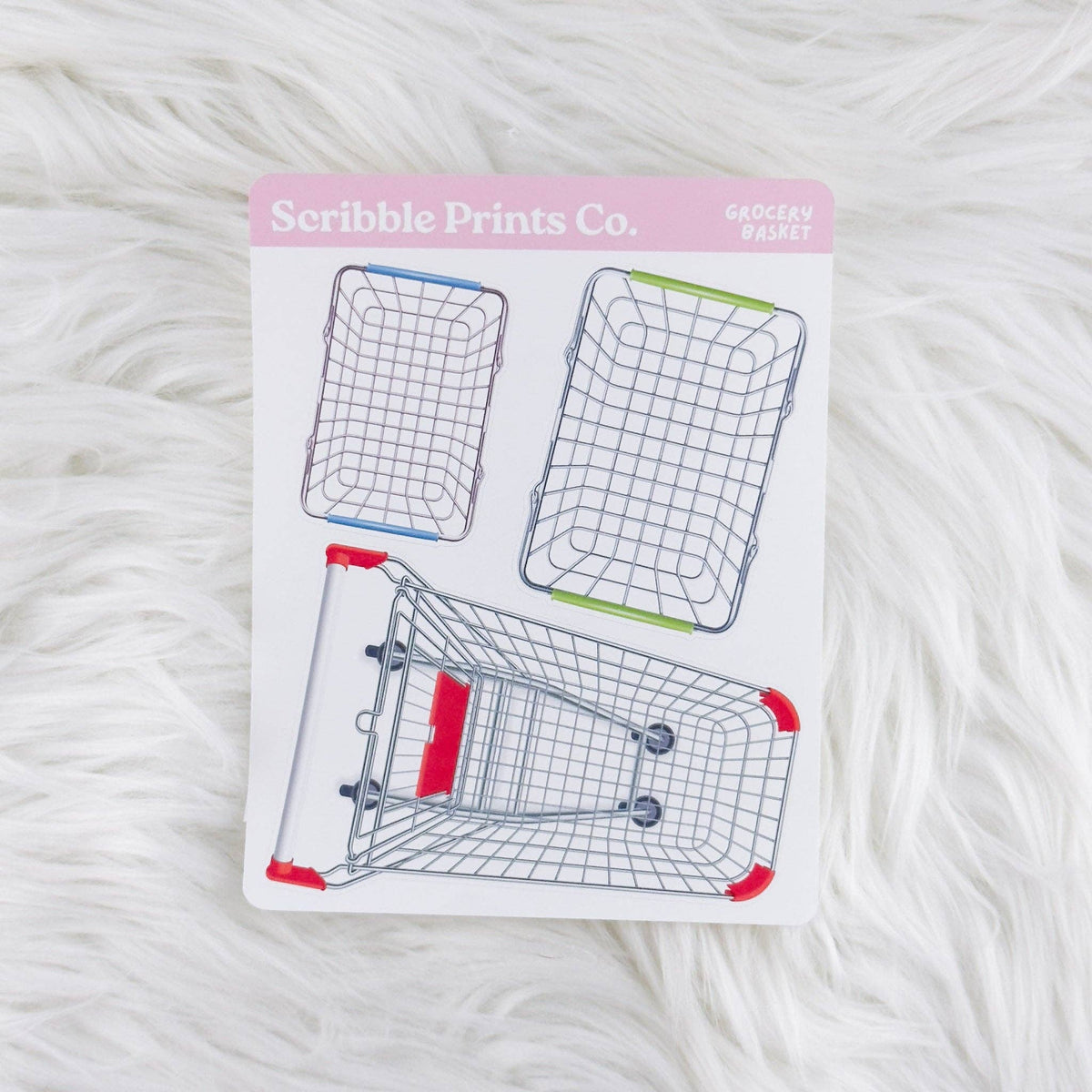 Grocery Basket Deco Sticker Sheet