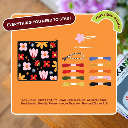POP ART PETALS | Needlepoint Pouch Kit