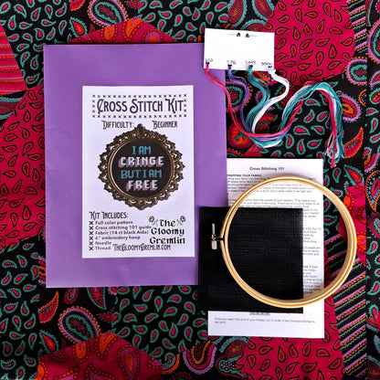 Cringe But Free -  Cross Stitch Kit
