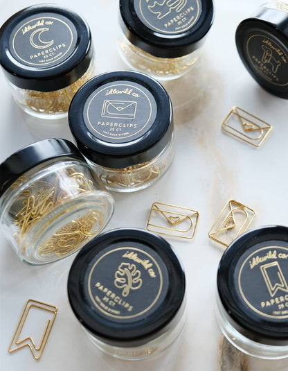 Gold Plated Paper Clips (Jar of 25) | Hand