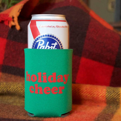 Holiday Cheer- Screen-Printed Can Cooler: Pink