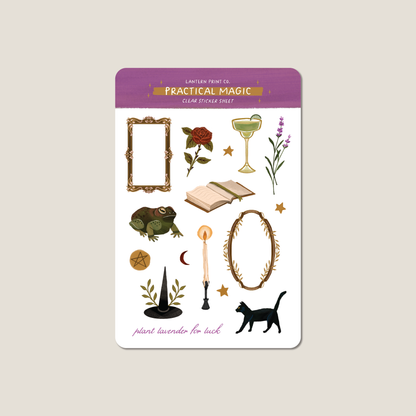 Vinyl Sticker Sheet: Practical Magic- 4x6 CLEAR GLOSSY